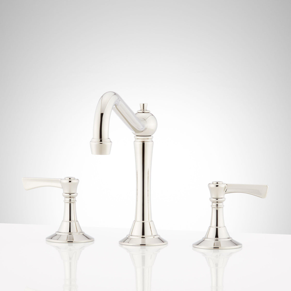 Widespread Bathroom Faucet - Lever Handles - Polished Nickel