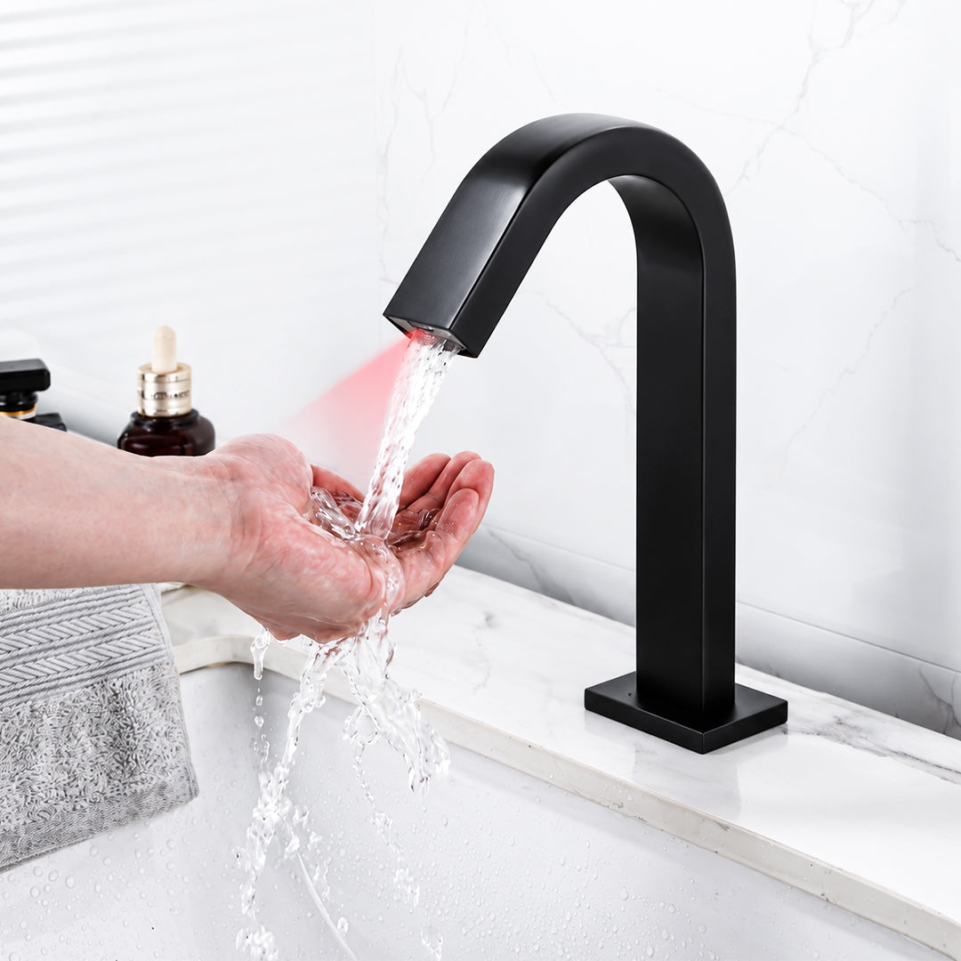 Touchless Bathroom Sink Faucet, Automatic Sensor Faucet with Hot and Cold Water