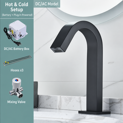 Touchless Bathroom Sink Faucet, Automatic Sensor Faucet with Hot and Cold Water