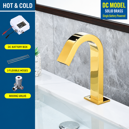 Touchless Bathroom Sink Faucet, Automatic Sensor Faucet with Hot and Cold Water