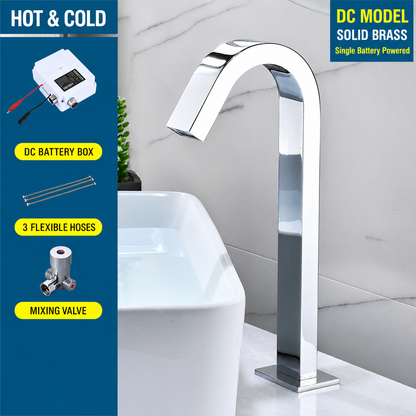 Touchless Bathroom Sink Faucet, Automatic Sensor Faucet with Hot and Cold Water