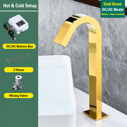 Touchless Bathroom Sink Faucet, Automatic Sensor Faucet with Hot and Cold Water