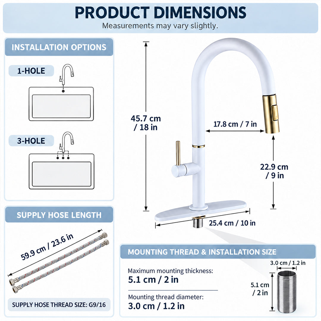 Touch Sensor Kitchen Faucet with Pull Out Sprayer, Single Handle, High Arc, Deck Plate