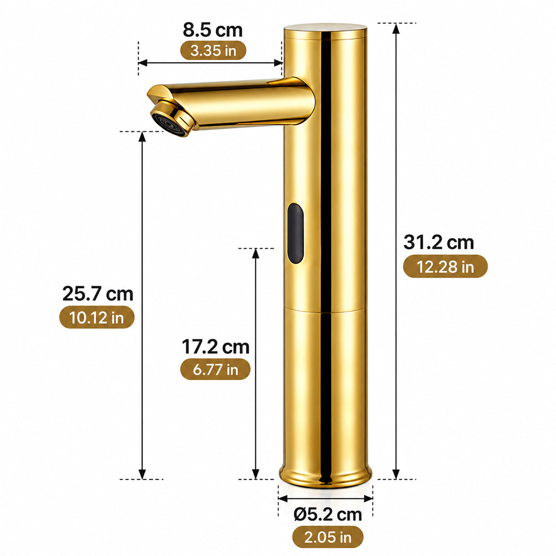 Touchless Bathroom Faucet for Vessel Sink with Hot and Cold Mixing Valve