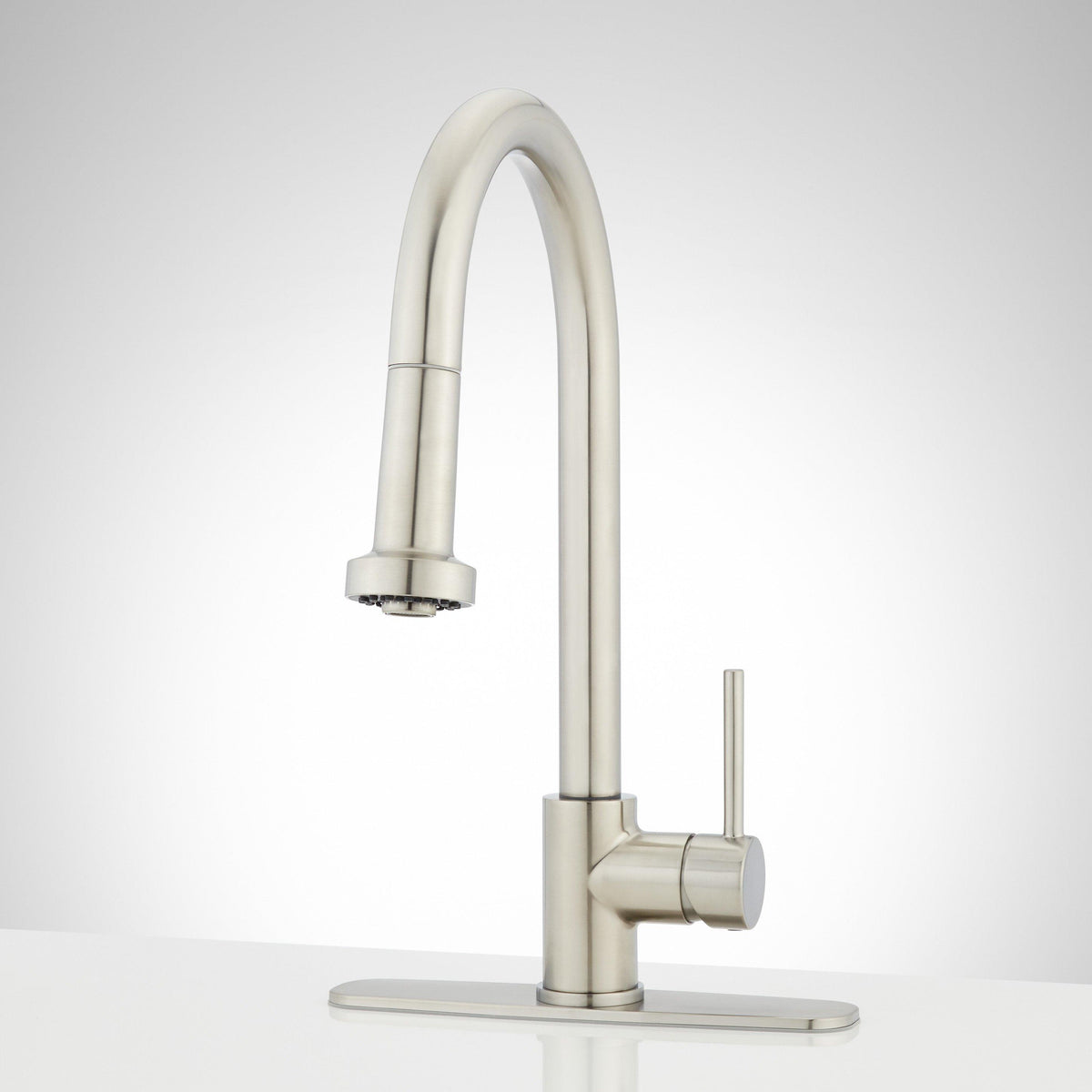 Pull-Down Touchless Kitchen Faucet with Deck Plate - Stainless Steel