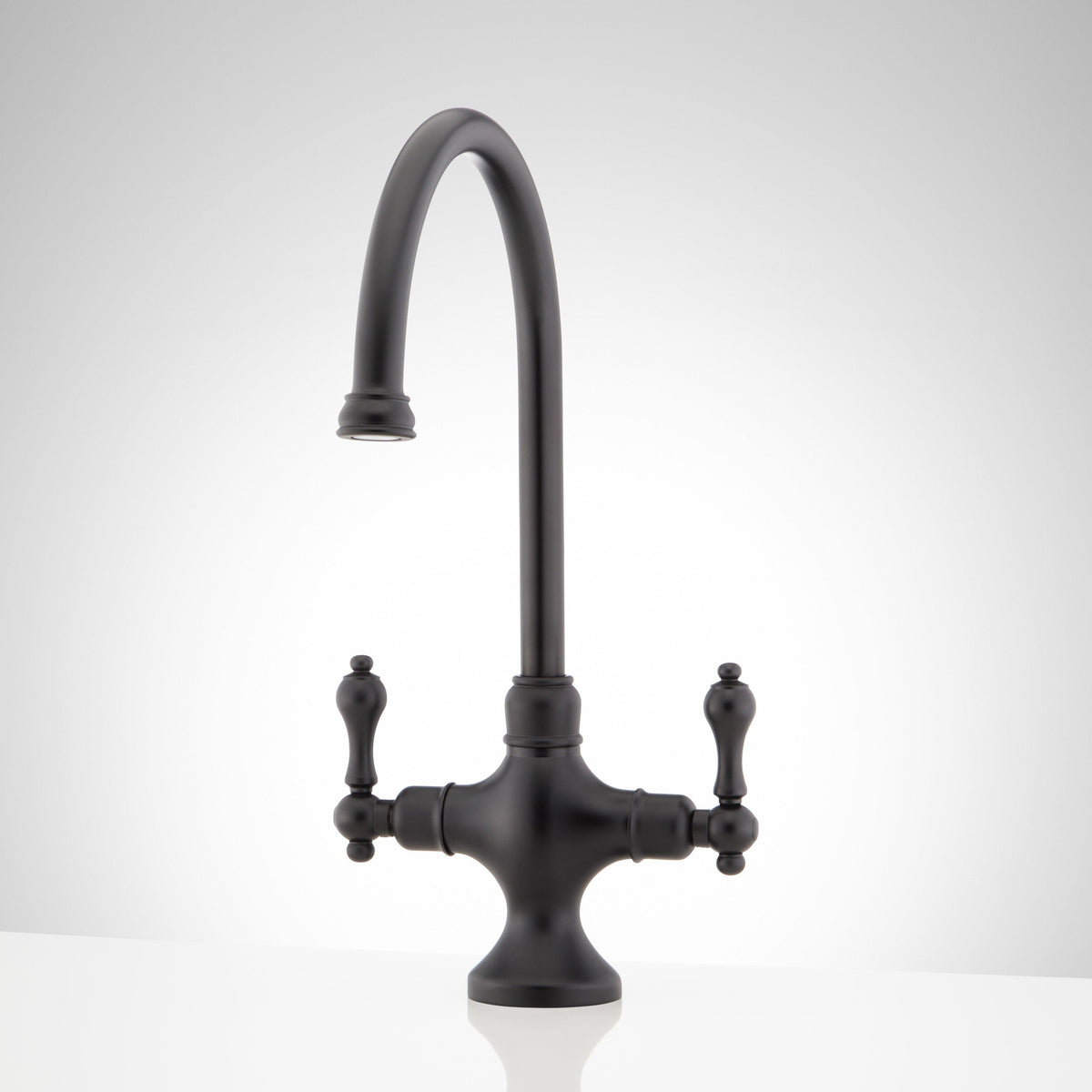 Single-Hole Gooseneck Bar Faucet - Matte Black