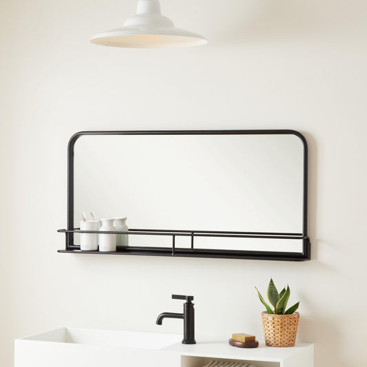 Iron Decorative Vanity Mirror - Matte Black