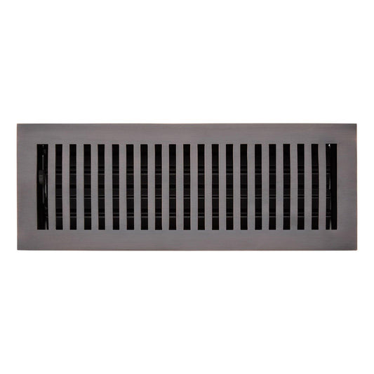 Modern Solid Brass Floor/Wall Register - Oil Rubbed Bronze - 4" X 1 4" (5-1/4" x 15-5/16" Overall)