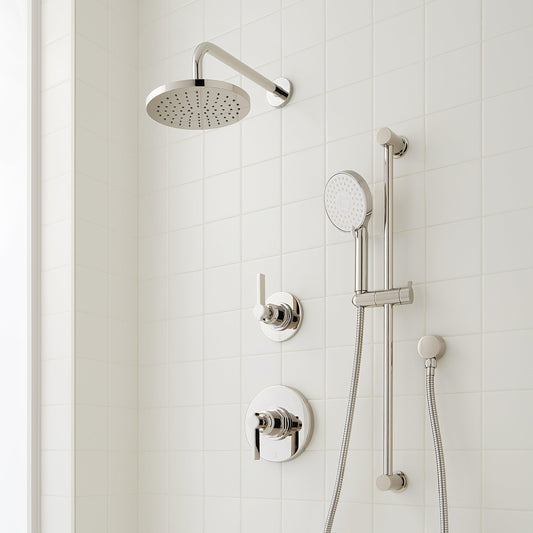 Pressure Balance Shower System with Slide Bar and Hand Shower - Polished Nickel