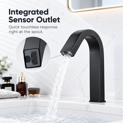 Touchless Bathroom Sink Faucet, Automatic Sensor Faucet with Hot and Cold Water