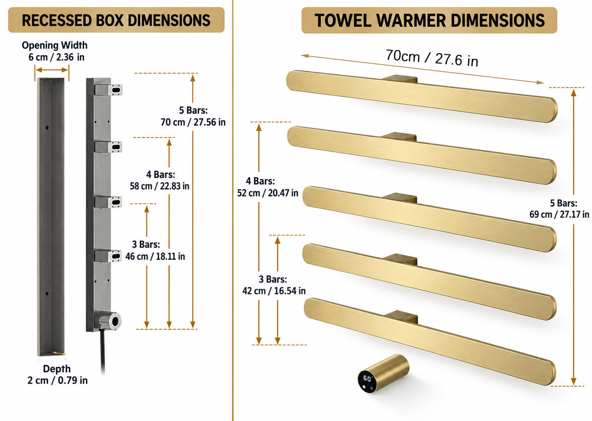 Electric Heated Towel Rack, Wall Mounted Hardwired Towel Warmer with WiFi