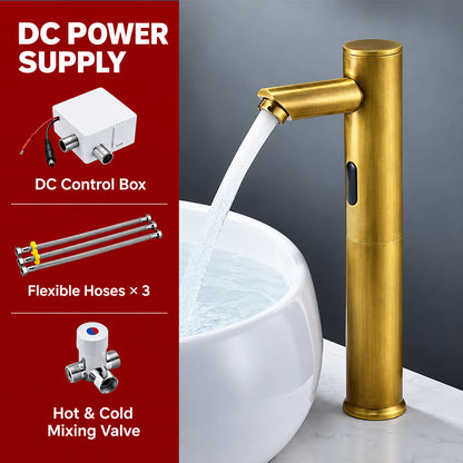 Touchless Bathroom Faucet for Vessel Sink with Hot and Cold Mixing Valve