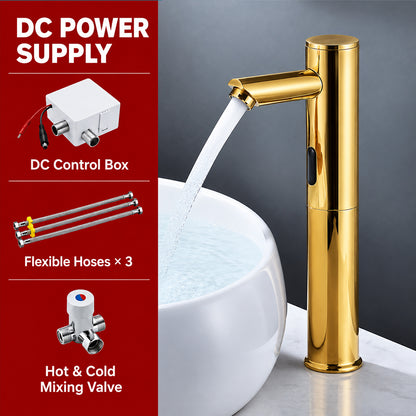 Touchless Bathroom Faucet for Vessel Sink with Hot and Cold Mixing Valve