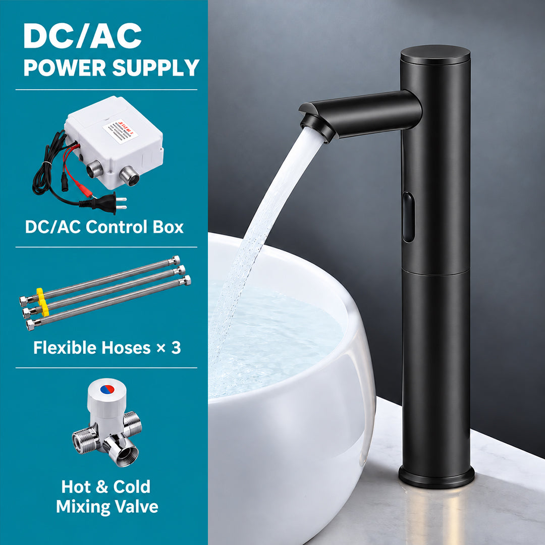 Touchless Bathroom Faucet for Vessel Sink with Hot and Cold Mixing Valve