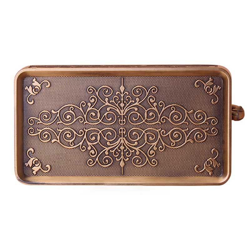 Decorative Toilet Paper Holder with Shelf - Antique Brass Finish